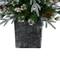4ft. Pre-Lit Frosted Artificial Christmas Tree in Decorative Planter, White LED Lights